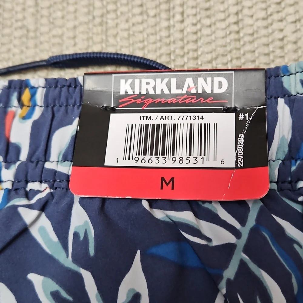 Kirkland Men's Swim Shorts Medium NEW Liner Blue Swim Trunks